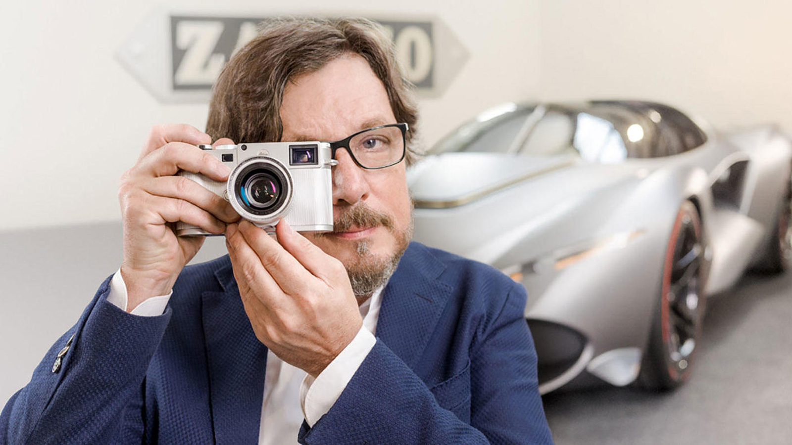 Andrea Zagato taking a picture with his special edition Leica's M10